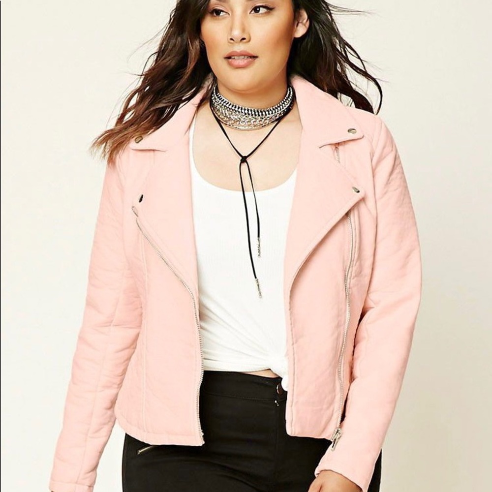 Forever 21 Plus Light Pink Moto Jacket